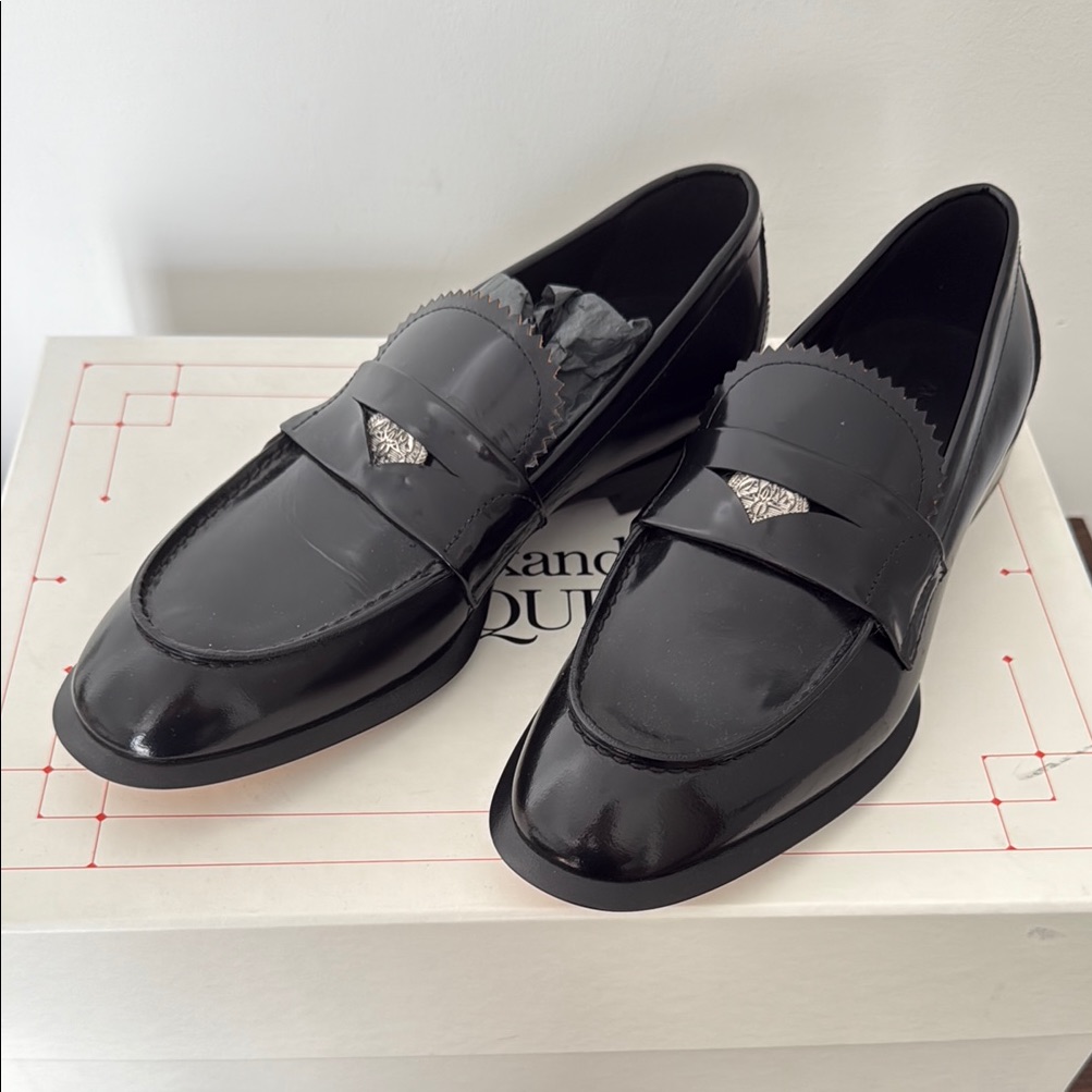 Alexander Mcqueen Black Slip-On Loafers